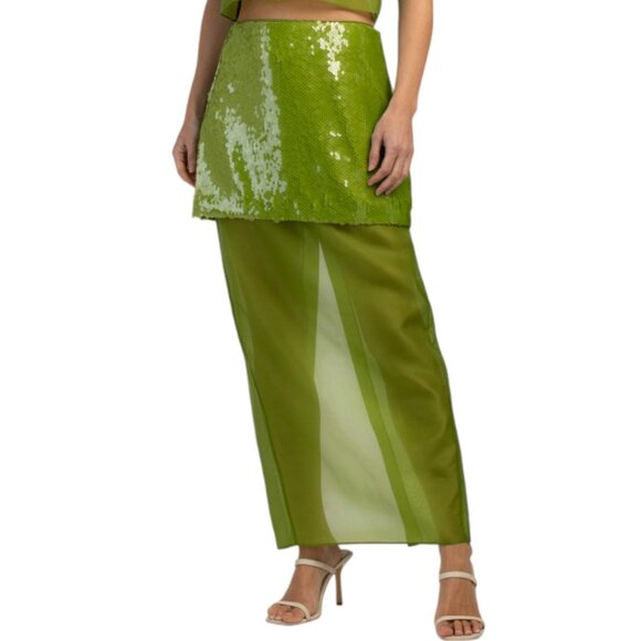 TOCCIN Aurora Midi Skirt With Organza Underlay